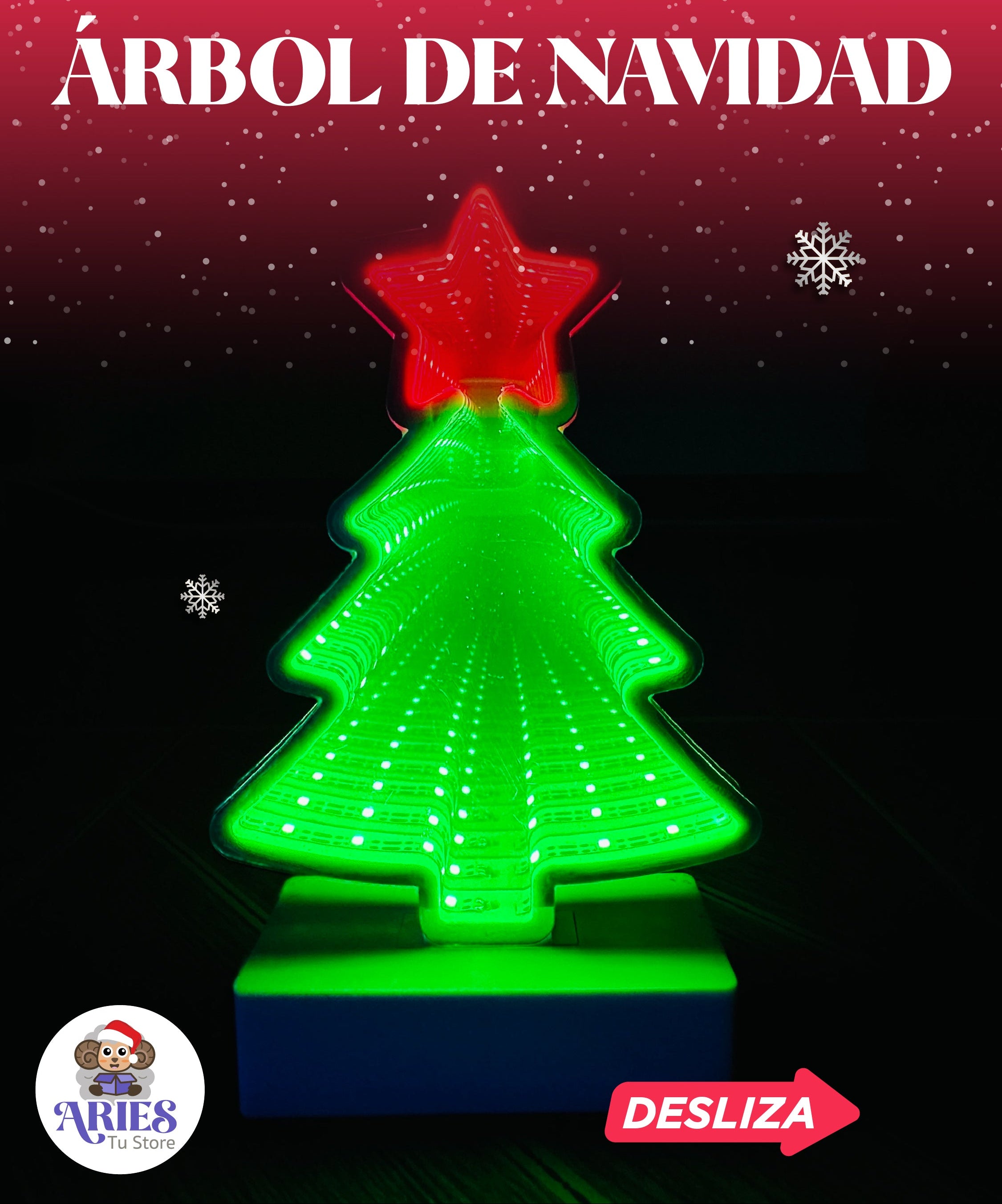 ✨FIGURAS LED 3D NAVIDEÑAS -  Espejo infinito🎅