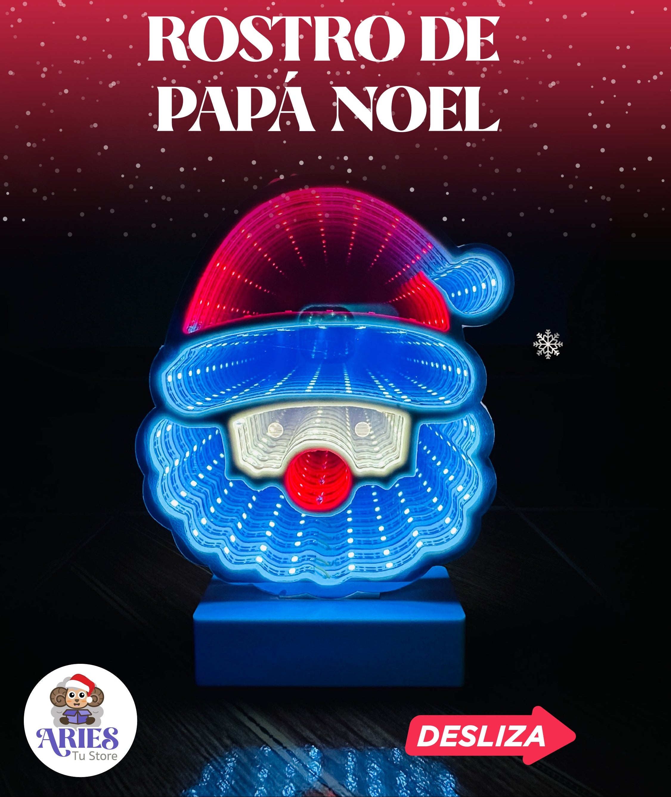 ✨FIGURAS LED 3D NAVIDEÑAS -  Espejo infinito🎅
